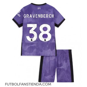 Liverpool Ryan Gravenberch #38 Tercera Equipación Niños 2023-24 Manga Corta (+ Pantalones cortos)